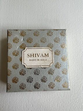 SHIVAM Decorative Gift Box in Light Blue and Gold
